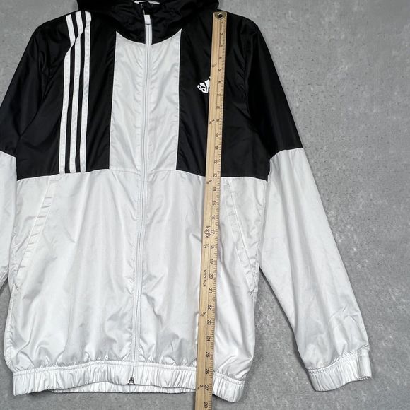 Adidas Axis Windbreaker Jacket Men’s Sz Small Full Zip Hooded FT2716 Color-block - Picture 11 of 16